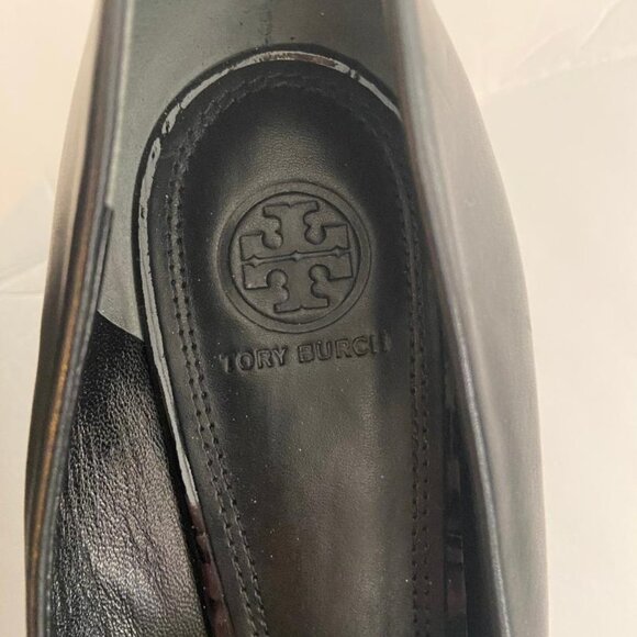 Tory Burch Black Wedges with Gold Detail - Picture 4 of 8